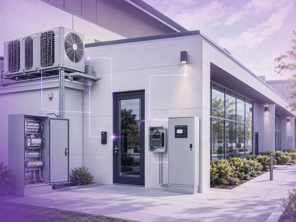 Sentor building automation system monitoring HVAC, electrical and access control within a commercial facility